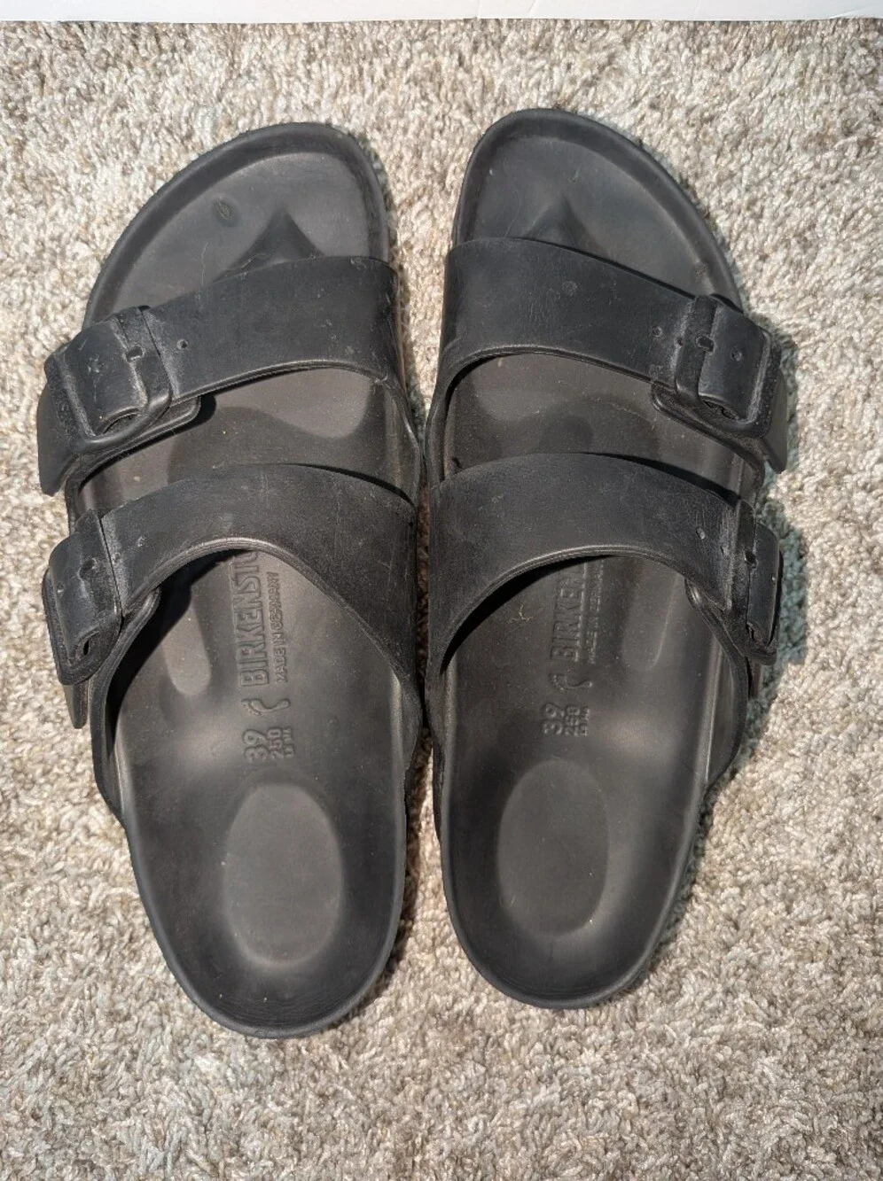 Birkenstock Black Eva Arizona Two-Strap Slide Sandals